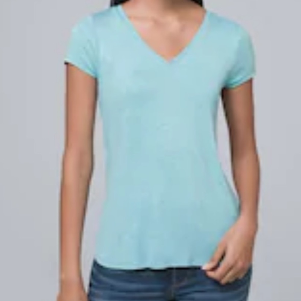 White House Black Market Baby Blue Tee